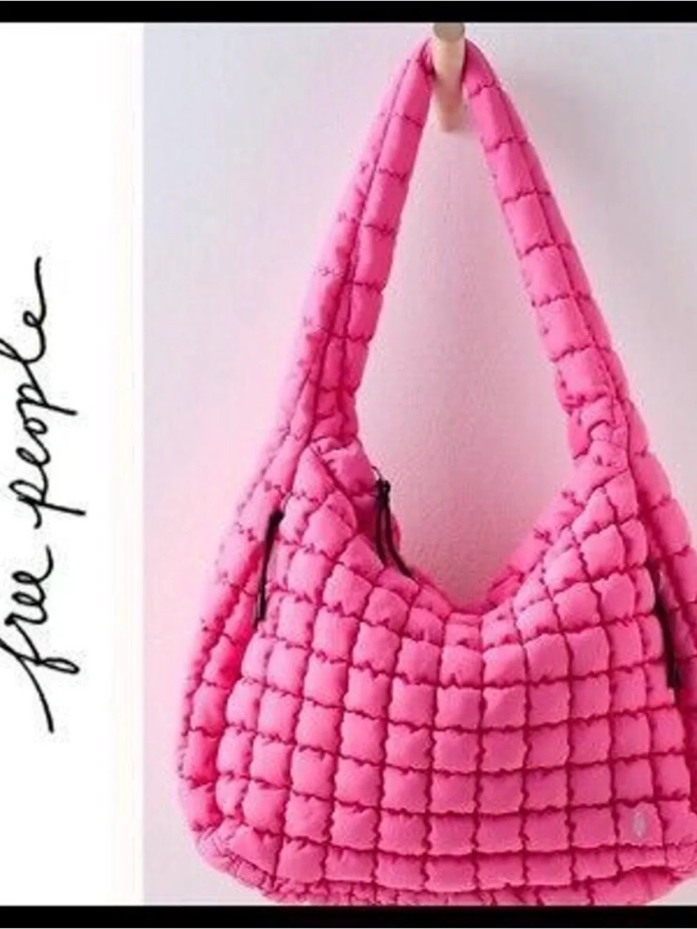 NWT FREE PEOPLE MOVEMENT Quilted Bubblegum Pink Carryall Bag $78